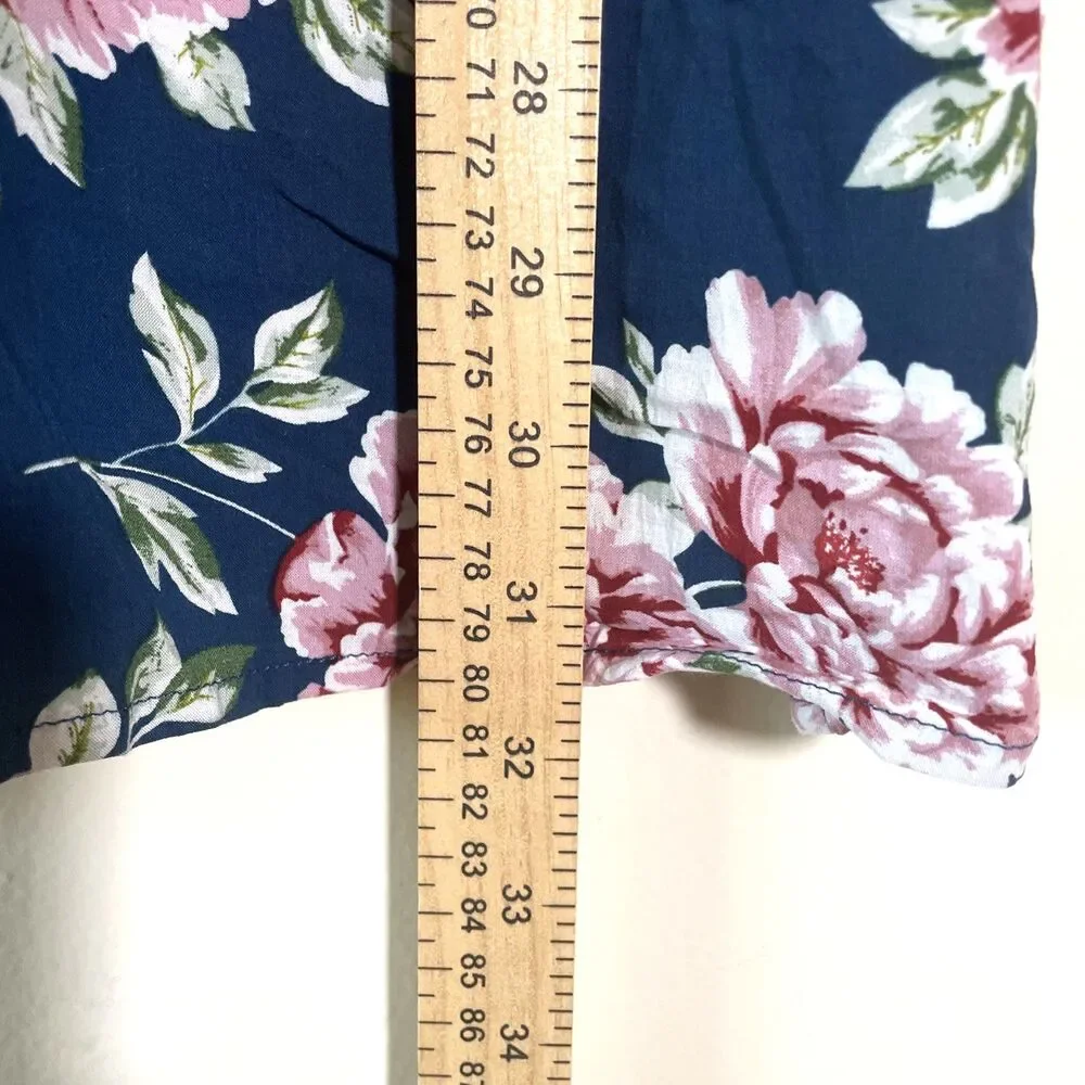 Basement Women’s Floral Blue Pink Mini Dress Size Small Coquette Sundress